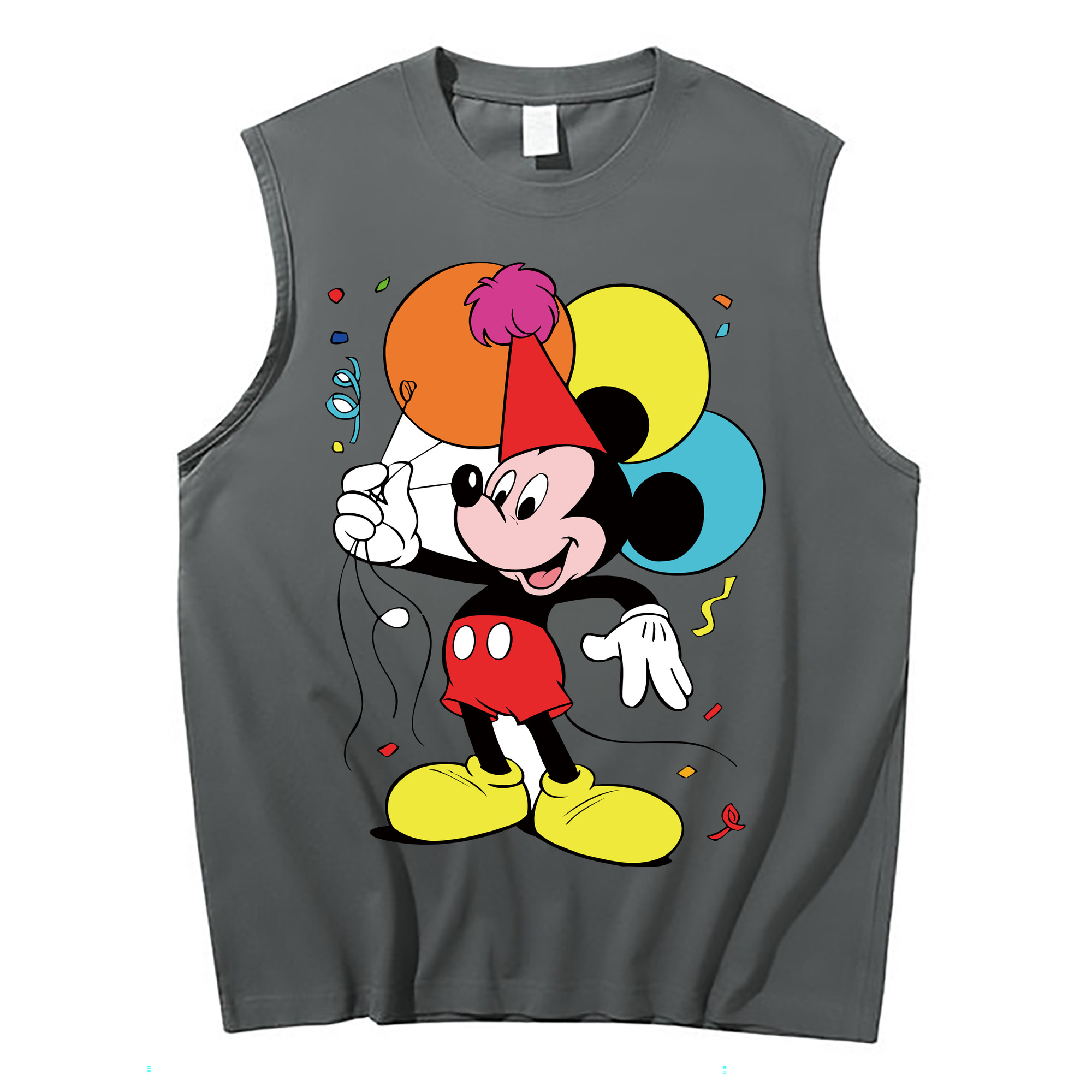 ミッキーマウス Mickey Mouse コットン100％タンクトップ（フロントプリント）